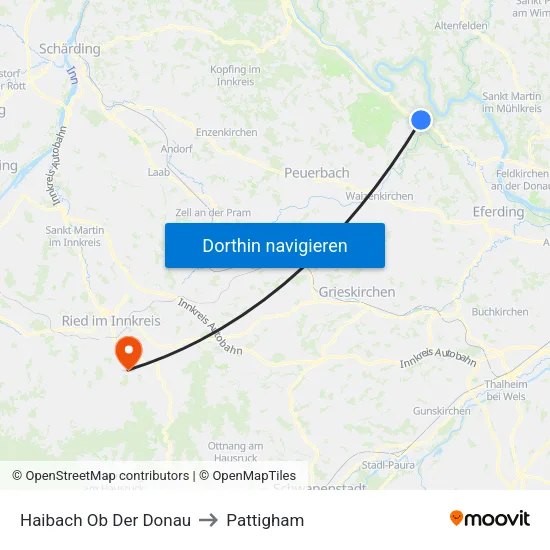 Haibach Ob Der Donau to Pattigham map