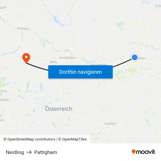 Neidling to Pattigham map