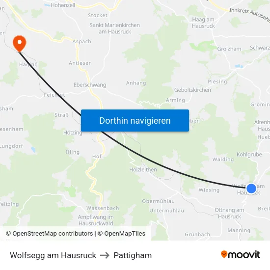 Wolfsegg am Hausruck to Pattigham map