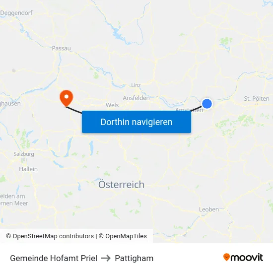 Gemeinde Hofamt Priel to Pattigham map
