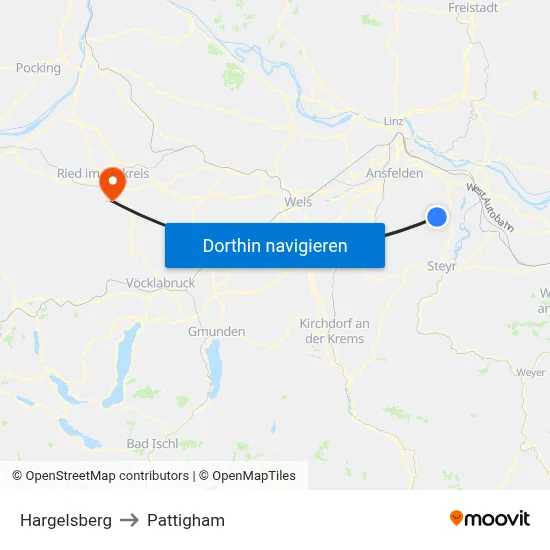 Hargelsberg to Pattigham map