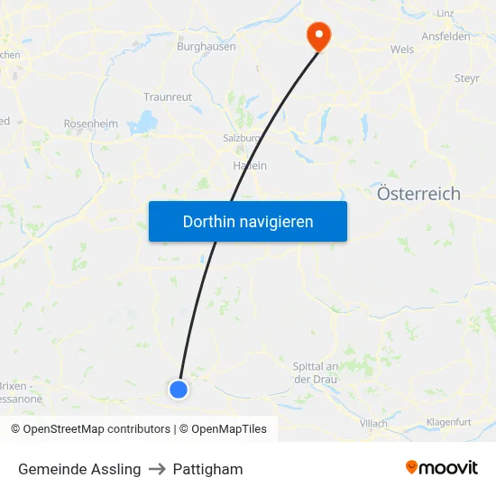 Gemeinde Assling to Pattigham map