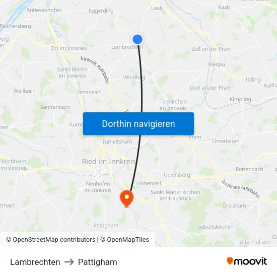 Lambrechten to Pattigham map