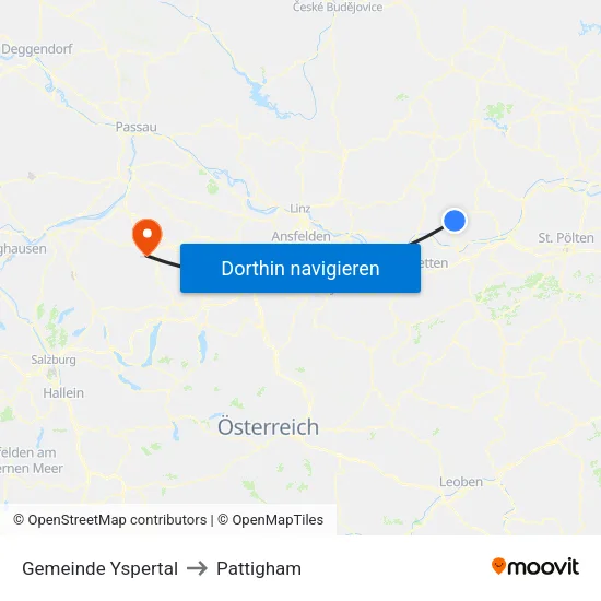 Gemeinde Yspertal to Pattigham map
