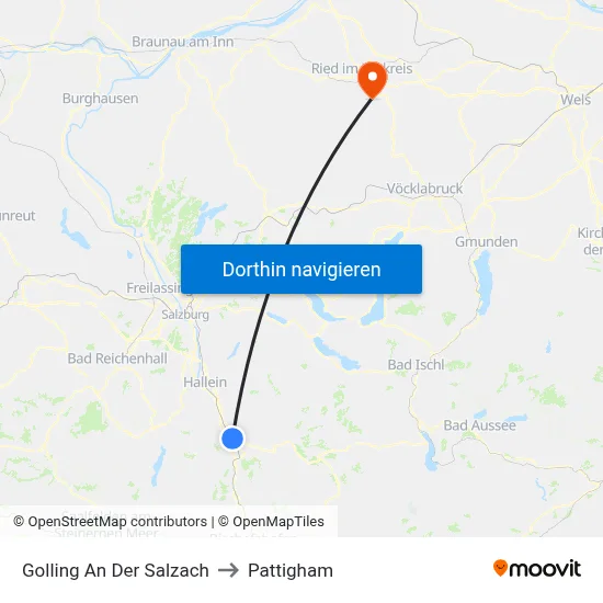 Golling An Der Salzach to Pattigham map