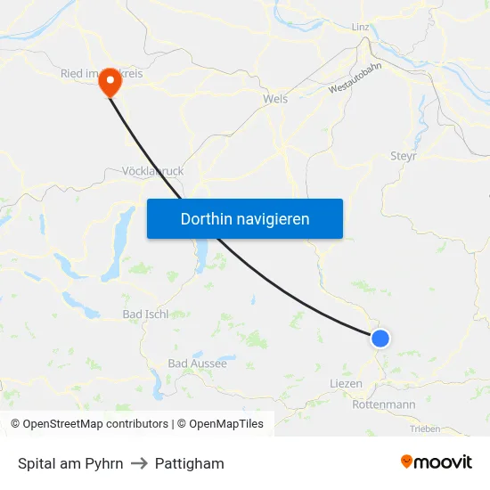 Spital am Pyhrn to Pattigham map