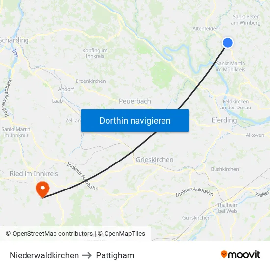 Niederwaldkirchen to Pattigham map
