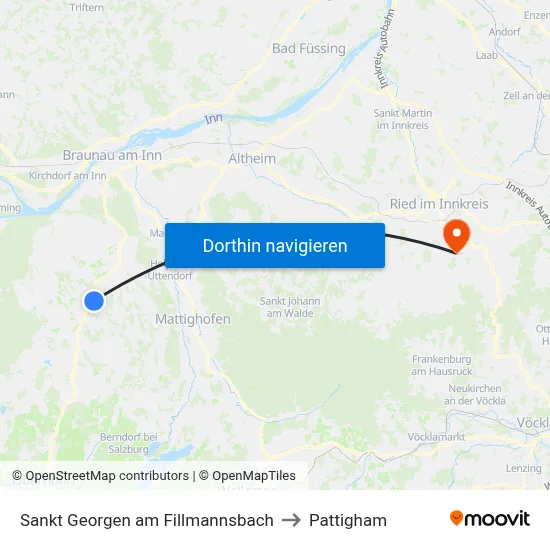 Sankt Georgen am Fillmannsbach to Pattigham map