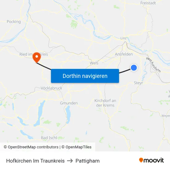 Hofkirchen Im Traunkreis to Pattigham map