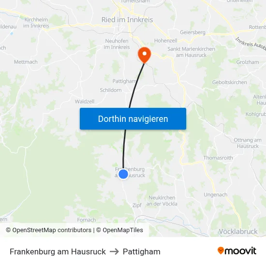 Frankenburg am Hausruck to Pattigham map