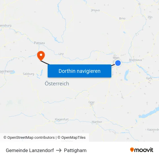 Gemeinde Lanzendorf to Pattigham map