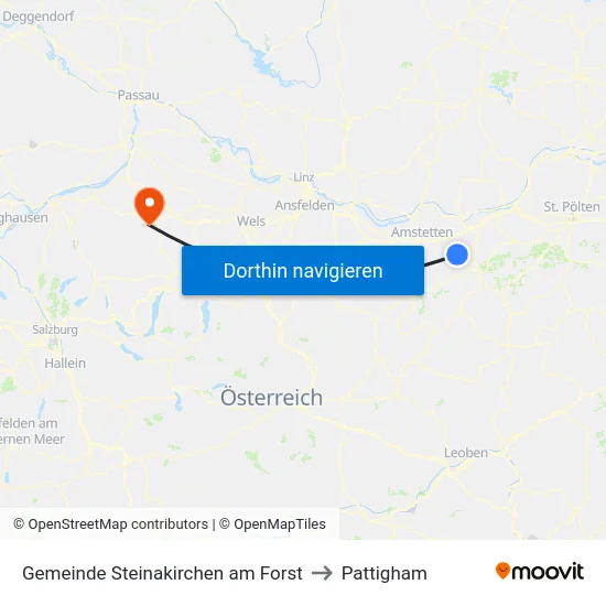 Gemeinde Steinakirchen am Forst to Pattigham map