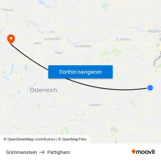 Grimmenstein to Pattigham map