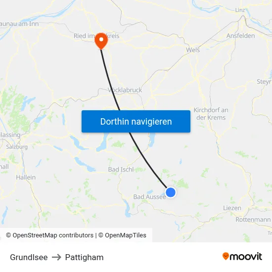 Grundlsee to Pattigham map