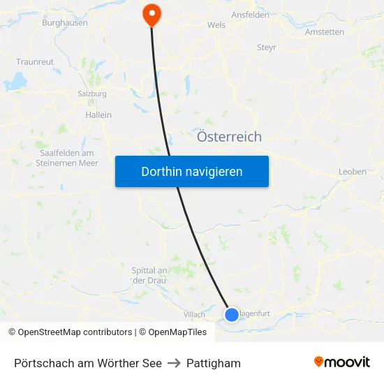 Pörtschach am Wörther See to Pattigham map