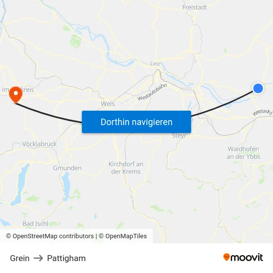 Grein to Pattigham map