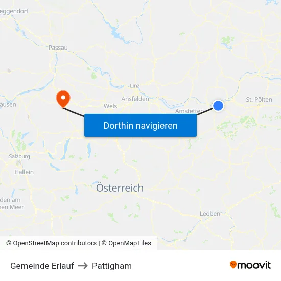 Gemeinde Erlauf to Pattigham map