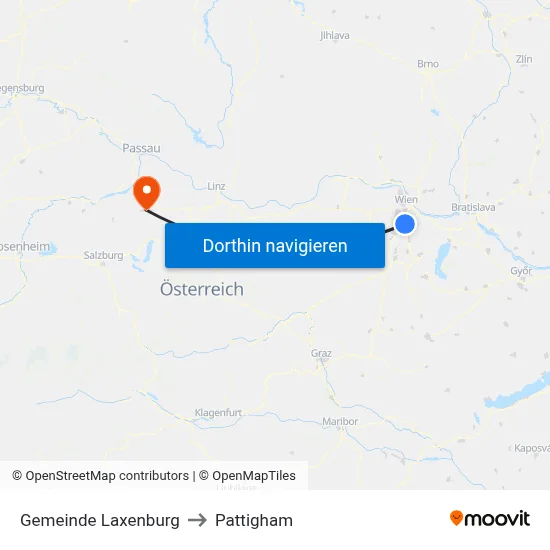 Gemeinde Laxenburg to Pattigham map