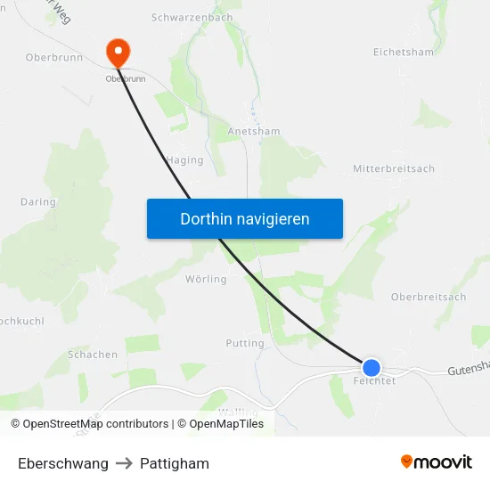 Eberschwang to Pattigham map