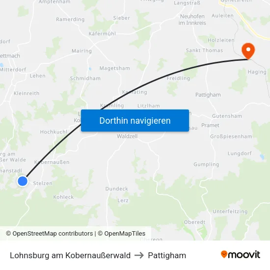 Lohnsburg am Kobernaußerwald to Pattigham map