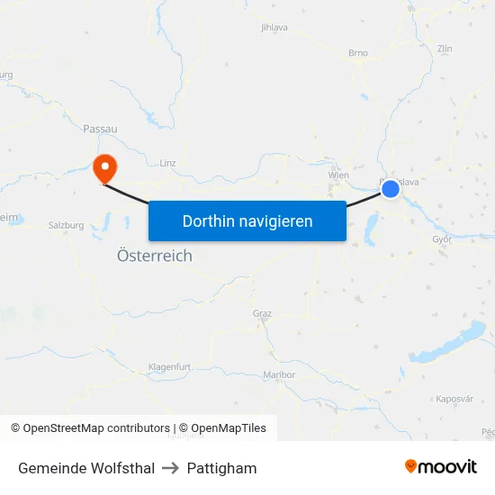 Gemeinde Wolfsthal to Pattigham map