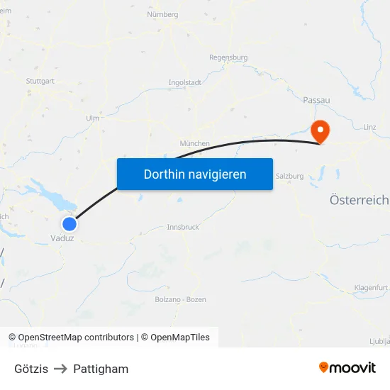 Götzis to Pattigham map
