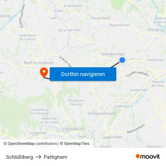 Schlüßlberg to Pattigham map