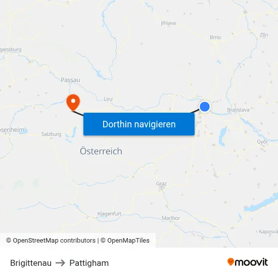 Brigittenau to Pattigham map