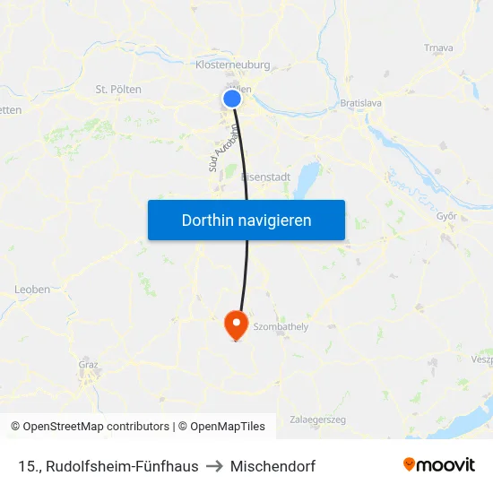 15., Rudolfsheim-Fünfhaus to Mischendorf map