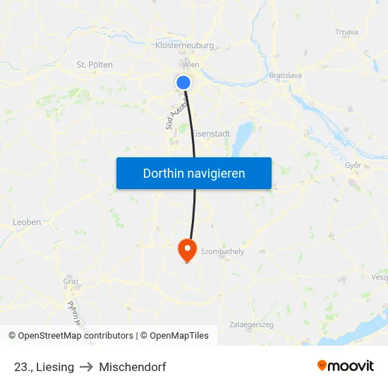 23., Liesing to Mischendorf map