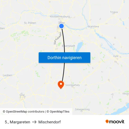 5., Margareten to Mischendorf map