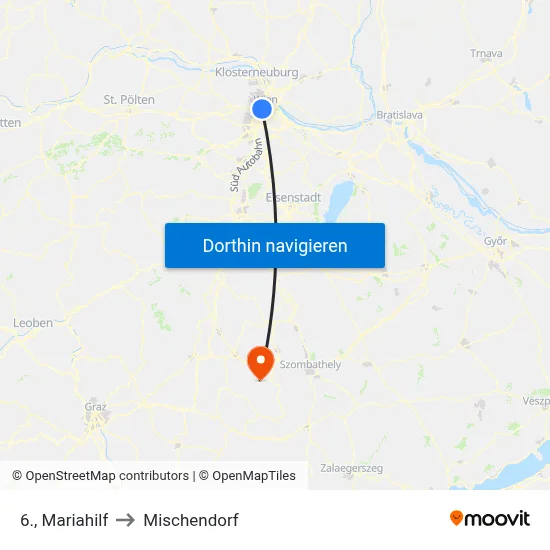 6., Mariahilf to Mischendorf map