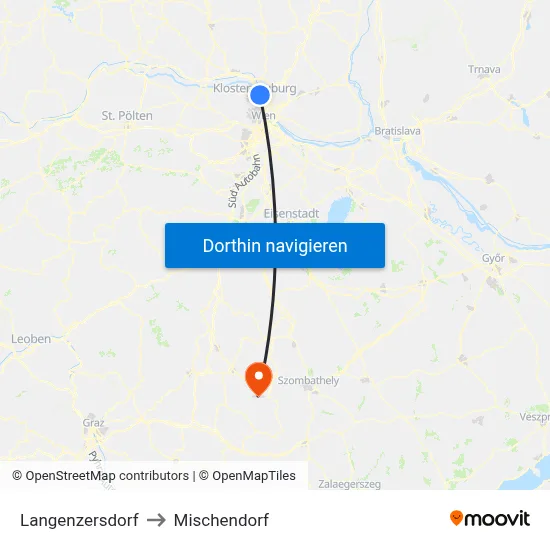 Langenzersdorf to Mischendorf map