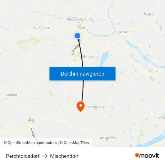 Perchtoldsdorf to Mischendorf map