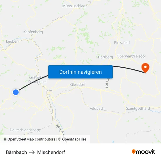 Bärnbach to Mischendorf map