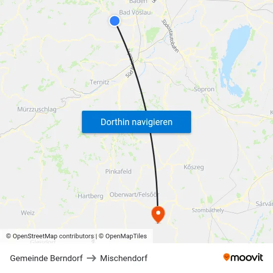 Gemeinde Berndorf to Mischendorf map