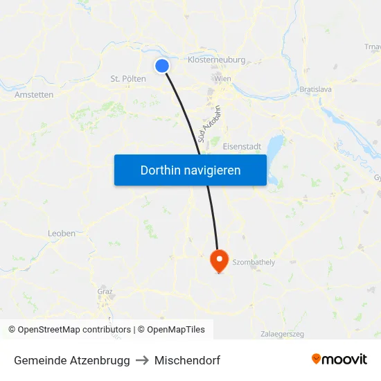 Gemeinde Atzenbrugg to Mischendorf map