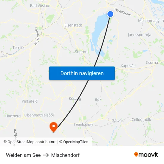 Weiden am See to Mischendorf map