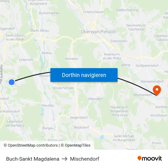 Buch-Sankt Magdalena to Mischendorf map