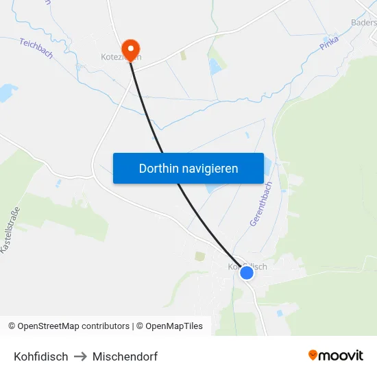 Kohfidisch to Mischendorf map