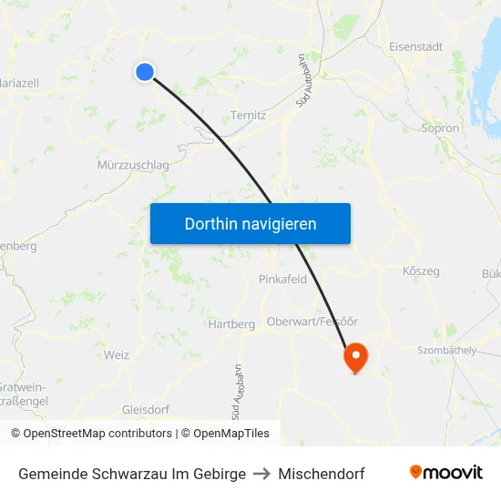 Gemeinde Schwarzau Im Gebirge to Mischendorf map