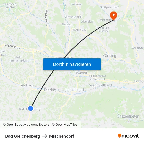 Bad Gleichenberg to Mischendorf map