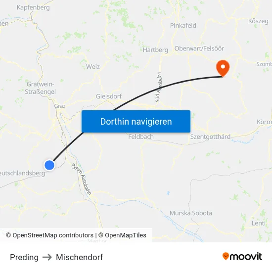 Preding to Mischendorf map