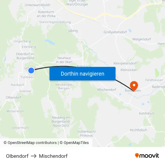 Olbendorf to Mischendorf map