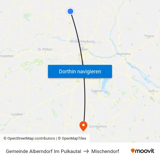 Gemeinde Alberndorf Im Pulkautal to Mischendorf map
