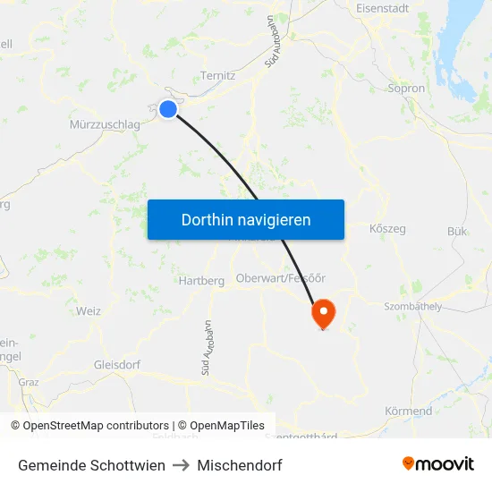 Gemeinde Schottwien to Mischendorf map