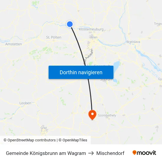 Gemeinde Königsbrunn am Wagram to Mischendorf map