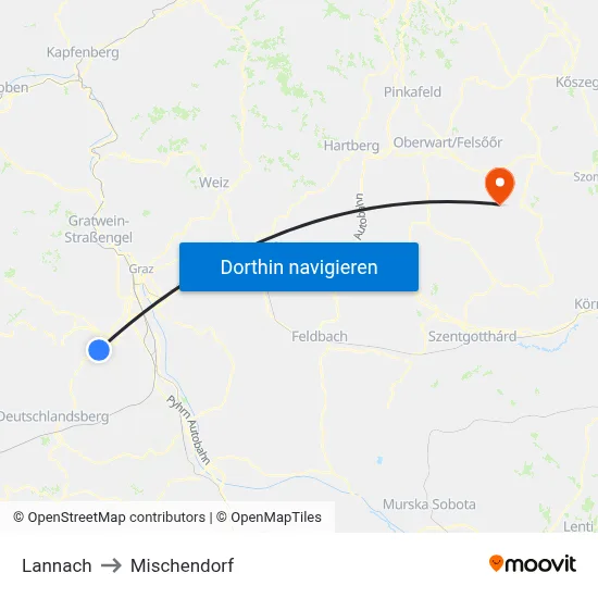 Lannach to Mischendorf map