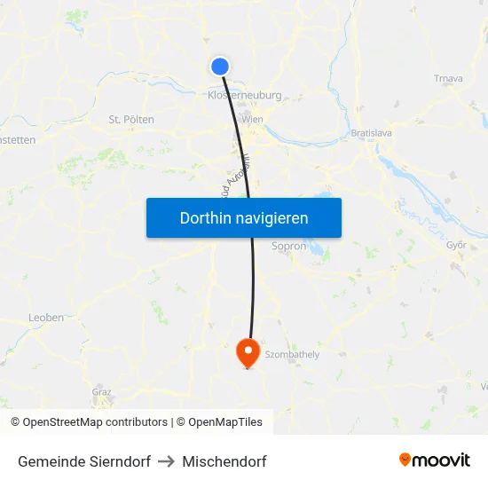 Gemeinde Sierndorf to Mischendorf map