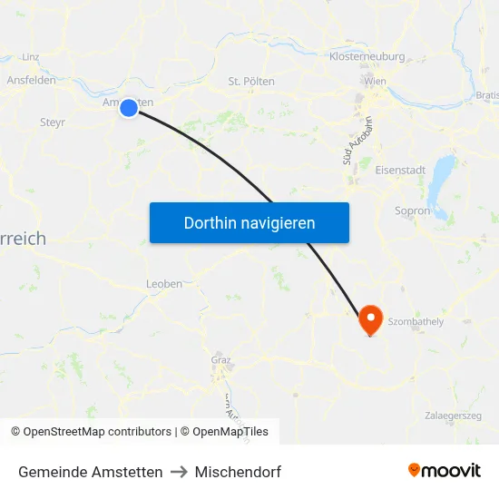 Gemeinde Amstetten to Mischendorf map